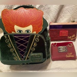 Loungefly Hocus Pocus Winifred Sanderson Backpack/Mary Wallet/Sarah Pouch